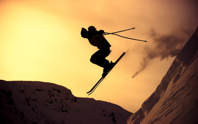 

Sports Skiing Silhouette HD Wall Poster Paper Print(12 inch X 18 inch, Rolled)