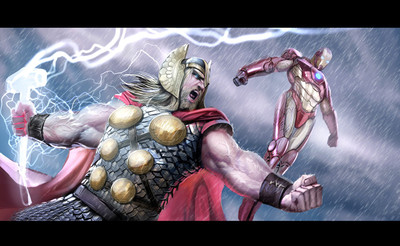 

Comics Thor Iron Man HD Wallpaper Background Photographic Paper(12 inch X 18 inch, Rolled)