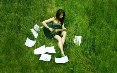 

Music Women Woman Girl Guitar Model HD Wallpaper Background Fine Art Print(12 inch X 18 inch, Rolled)