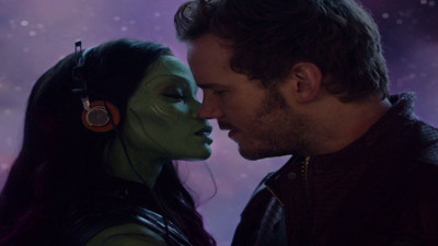

Movie Guardians Of The Galaxy Peter Quill Chris Pratt Zoe Saldana Gamora HD Wallpaper Background Paper Print(12 inch X 18 inch, Rolled)