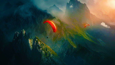

Sports Skydiving HD Wall Poster Paper Print(12 inch X 18 inch, Rolled)