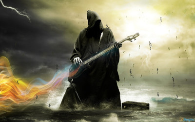 

Music Guitar Dark Grim Reaper HD Wallpaper Background Fine Art Print(12 inch X 18 inch, Rolled)