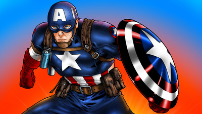 

Captain America Frameless Fine Quality Poster Fine Art Print(12 inch X 18 inch, Rolled)