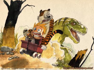 

Calvin & Hobbes Hobbes Calvin Frameless Fine Quality Poster Fine Art Print(12 inch X 18 inch, Rolled)