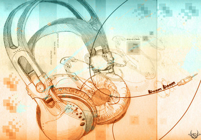 

Music Headphones HD Wallpaper Background Fine Art Print(12 inch X 18 inch, Rolled)