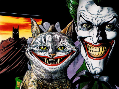 

Comics Batman Joker Cat Fine Art Paper Print Poster Fine Art Print(12 inch X 18 inch, Rolled)