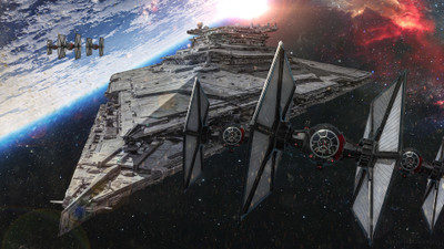 

Movie Star Wars Episode VII: The Force Awakens Star Wars Space Star Destroyer Tie Fighter HD Wallpaper Background Paper Print(12 inch X 18 inch, Rolled)