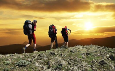 

Sports Hiking Sunset Mountain Landscape People Cloud Sky Wall Poster Paper Print(12 inch X 18 inch, Rolled)