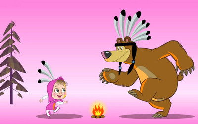 

Movie Masha And The Bear HD Wallpaper Background Paper Print(12 inch X 18 inch, Rolled)