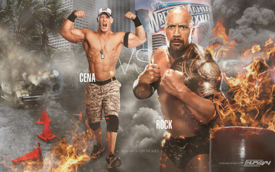 

Sports Wwe Cena Vs The Rock WWE Wall Poster Paper Print(12 inch X 18 inch, Rolled)