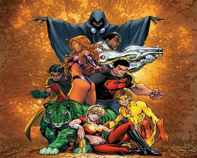 

Comics Teen Titans Robin Superboy Cyborg Kid Flash Fine Art Paper Print Poster Photographic Paper(12 inch X 18 inch, Rolled)
