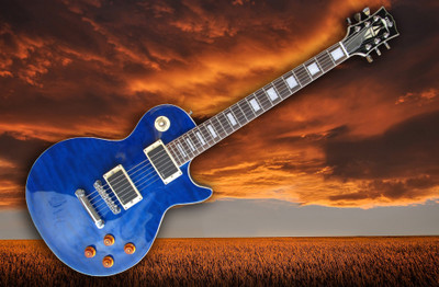 

Music Guitar Instrument Blue HD Wallpaper Background Fine Art Print(12 inch X 18 inch, Rolled)