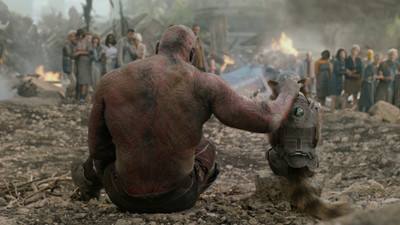 

Movie Guardians Of The Galaxy Dave Bautista Rocket Raccoon Drax The Destroyer HD Wallpaper Background Paper Print(12 inch X 18 inch, Rolled)
