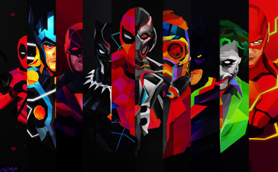 

Superhero Thor Joker Black Panther Ultron Daredevil Deadpool Flash Star Lord Batman Spider-Man Frameless Fine Quality Poster Paper Print(12 inch X 18 inch, Rolled)