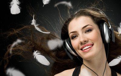 

Music Headphones Woman Pretty Cute HD Wallpaper Background Fine Art Print(12 inch X 18 inch, Rolled)