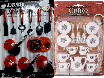 

SS Traders -Red and Black Coloured Kitchenset with Cupset,Good Gift item For Kids