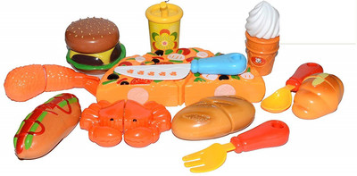 

Vibgyor Vibes 12 pcs Kitchen Role,Restaurant Role Pretend Play Fast Food Set Toy for Kids (Boys and Girls).