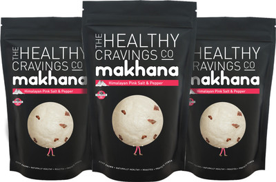 

The Healthy Cravings Co Roasted Makhana - Himalayan Pink Salt & Pepper (Pack of 3 - 135g)(135 g, Pack of 3)