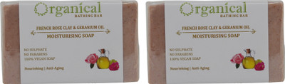 

ORGANICAL Rose & Geranium Oil Soap ( Moisturising Bar ) | Value pack of 2 | Sulphate & Paraben Free | 150 Gms x 2(300 g, Pack of 2)