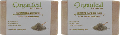 

ORGANICAL Bentonite Clay Soap ( For Oily Skin ) | Value Pack of 2 | Sulphate & Paraben Free | 150 Gms x 2(300 g, Pack of 2)