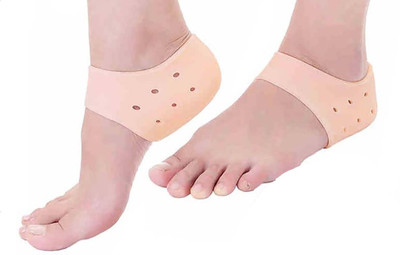 

Antique Buyer Standard Silicone Gel Heel Socks 1 Pair for Dry Hard Foot Cracked Heels Repair Heel Support (, Orange