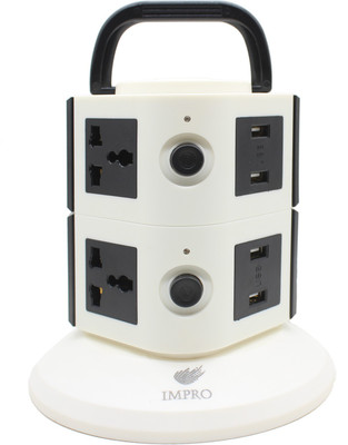

Impro Black Colour 6 Socket + 4 USB Ports Tower Socket Spike Buster || 2 Floor Vertical || Surge Protector || Universal Multi Plug Points Adapter || 10A Plugs || 2500W Rated Power || Copper Core Cable || ABS Plastic Material || 1.6 Meter Cord Length 6 Soc