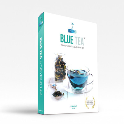 

Blue Tea Ayurvedic Tulsi Herbal Tea Bags(12 Bags, Box)