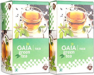 

GAIA Green Tea Tulsi 25 Tea Bags (Pack Of 2) Tulsi Green Tea Bags(60 g, Box)