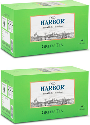 Old Harbor tea Green Tea 50 Tea Bags Unflavoured Green Tea Bags(100 g, Box)