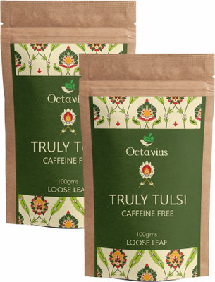 

Octavius Truly Tulsi Loose Leaf | Caffeine Free | ( Pack of Two ) Tulsi Herbal Tea(200 g, Vacuum Pack)