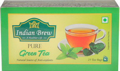 

Indian Brew Natural Flavour Unflavoured Green Tea Bags(25 Bags, Box)