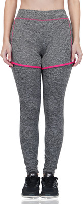 iSweven Color Block Women Pink, Grey Tights