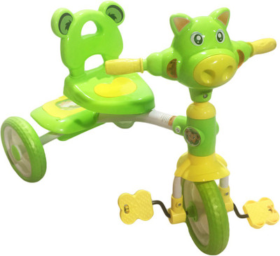 

Blubud Kids Tricycle with Storage Basket and Music (Green Cow Face) C616G1 Tricycle(Green)