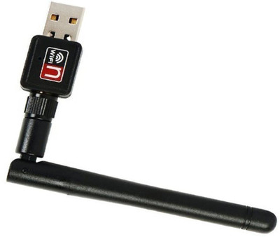 

BIRATTY WiFi 600Mbps Wireless USB WiFi Receiver Adapter with Antenna Best for Gaming PC, Laptops and Desktop USB Adapter(Black)