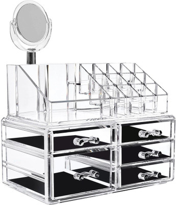 

Royalkart 16 Slot Acrylic Makeup Organizer 5 drawers with Removable Mirror Cosmetic Organizer/Makeup Organizer/Acrylic Cosmetic Makeup Storage Organizer Makeup Organizer, Acrylic Organizer, Cosmetic Organizer Vanity Box(Transparent)