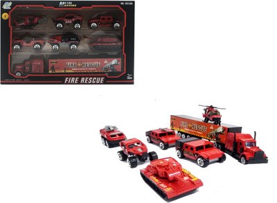 

Miss & Chief 7 PCS Mini Die Cast Metal Fire Rescue Vehicle Trucks Toys Play Set for Kids(Multicolor)