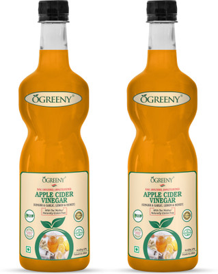 

OGREENY Apple Cider Vinegar with Mother And Garlic,Ginger,Lemon And Natural Honey Vinegar(1500 ml, Pack of 2)