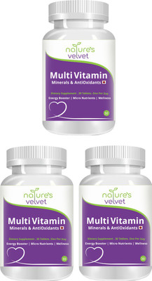 

Natures Velvet Lifecare Multivitamins, Minerals and Antioxidants 30 Tablets - Pack of 3(90 No)