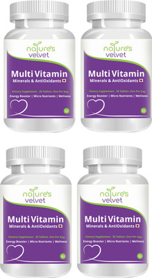

Natures Velvet Lifecare Multivitamins, Minerals and Antioxidants 30 Tablets - Pack of 4(120 No)