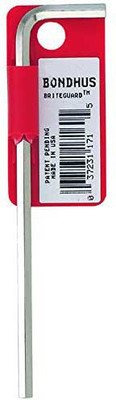 BONDHUS 27176 10mm BriteGuard Plated Hex L-wrench - Xlong Single Sided L Type Wrench(Pack of 1)