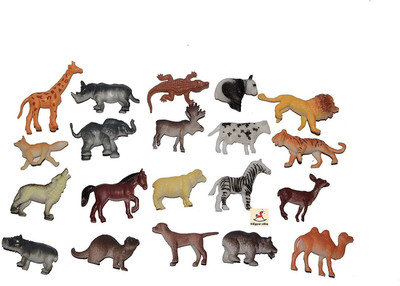 

Vibgyor Vibes Zoo Wild Animals Figures Set for Kids - Pack of 20 Animals, Small (Multi Color)(Multicolor)