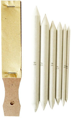 

KRAFTMASTERS 6 Pieces Art Blending Stump Tortillon Set with Sandpaper Pencil Pointer for Artist Sketch Drawing
