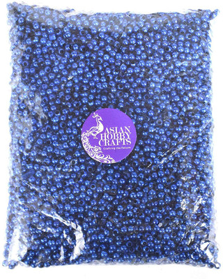 

AsianHobbyCrafts Colourful Shining Beads (Blue) : Size: 5 mm Round :Pack of 500 Gms
