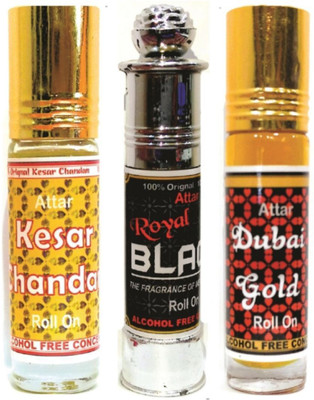 

INDRA SUGANDH Combo Pack~Free A 30Ml Perfume Spray on Combo (KESAR CHANDAN, ROYAL BLACK, DUBAI GOLD) Oudh Perfumes For Men 24 HOUR'S LONG LASTING PERFUME 100% Original UAE Fragnance Herbal Attar(Sandalwood)