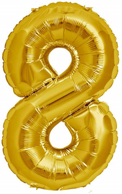 

Party Anthem Solid 8 Number Gold Foil Balloon(Gold, Pack of 1)