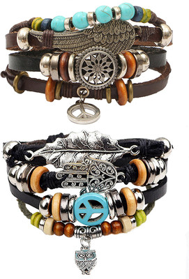 ZIVOM Leather Bracelet Set(Pack of 2)