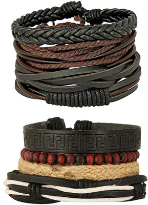 ZIVOM Leather Bracelet Set(Pack of 2)