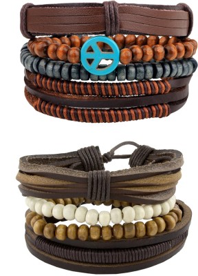 ZIVOM Leather Bracelet Set(Pack of 2)