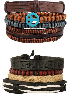 ZIVOM Leather Bracelet Set(Pack of 2)
