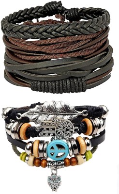 ZIVOM Leather Bracelet Set(Pack of 2)